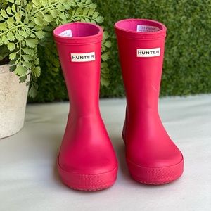 Hunter Kids Pink Rain Boots